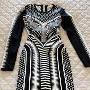 sass & bide Monochrome Long Sleeve Dress